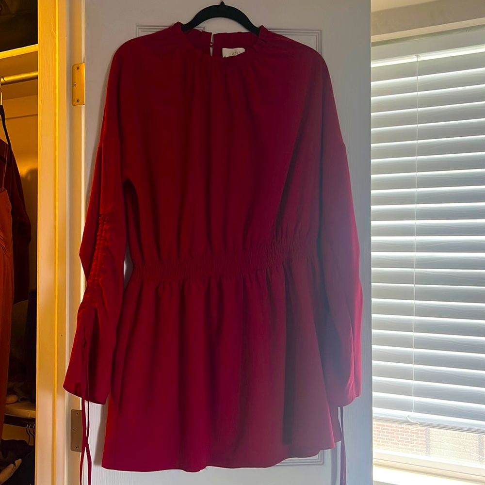 Long Sleeve Red Mini Dress (Pinch)